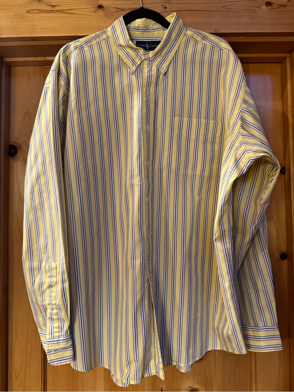 Ralph Lauren Yellow Striped Button-Down Dress Shirt